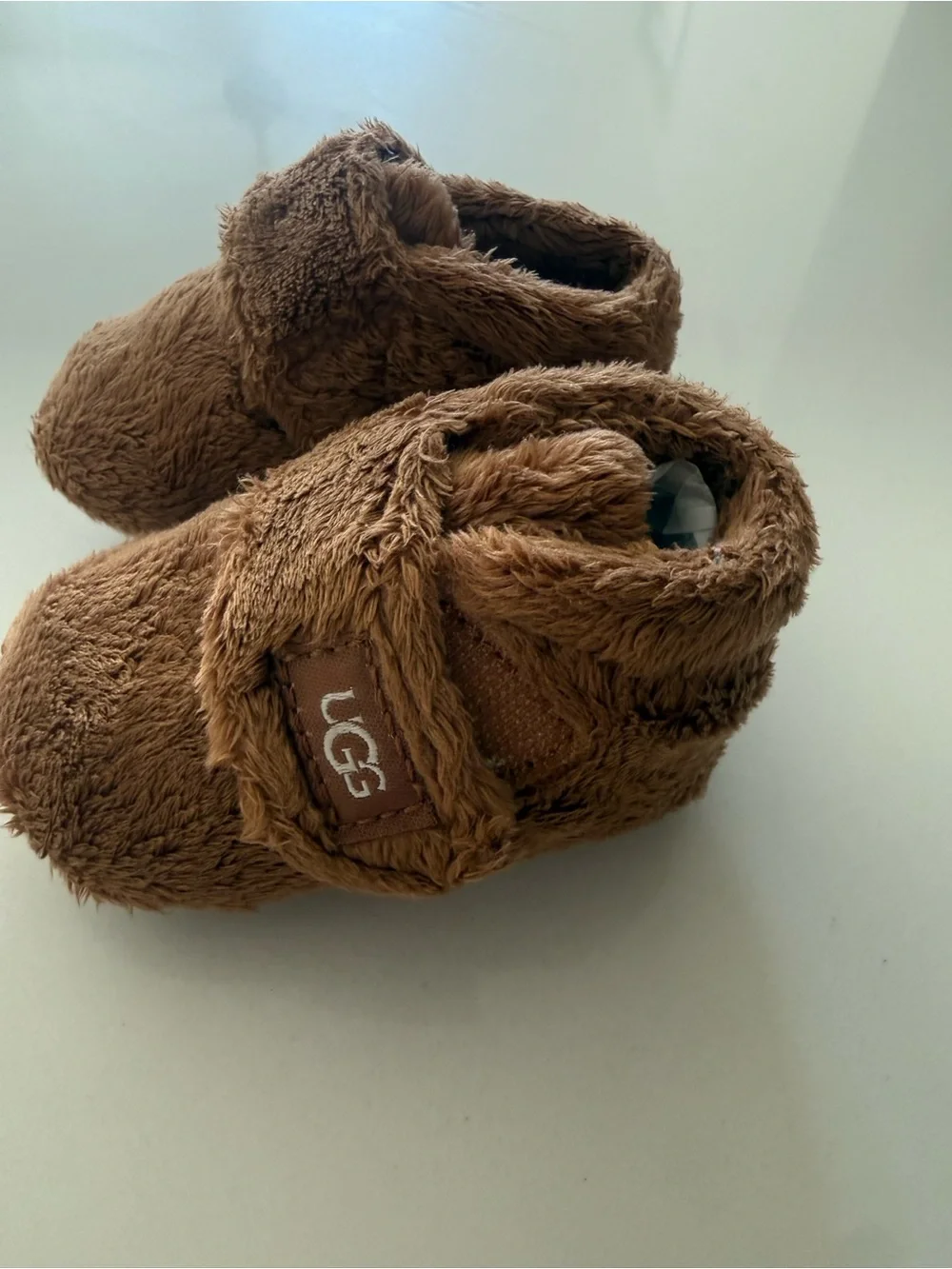 UGG Baby Plush Brown Velcro Booties, Baby UGGs, UGG Bixbee Bootie Size 0/1